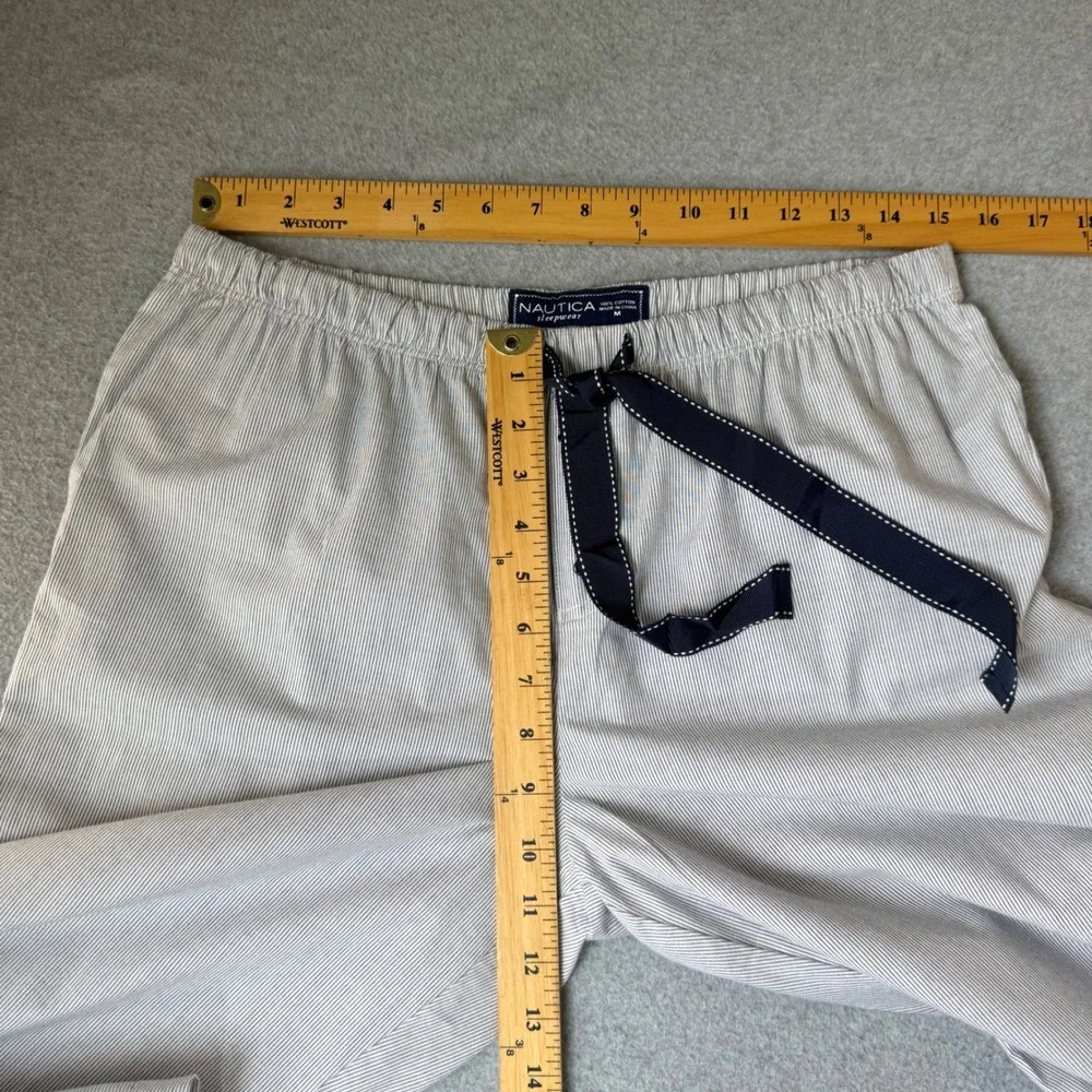 Nautica Sleepwear Womens Pajama Pants Blue Striped Drawstring Lounge Size Medium